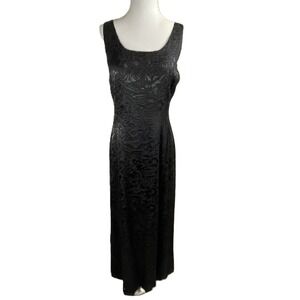 Banana Republic Size 6 Black Jacquard Maxi‎ Dress Sleeveless Formal Evening Gown